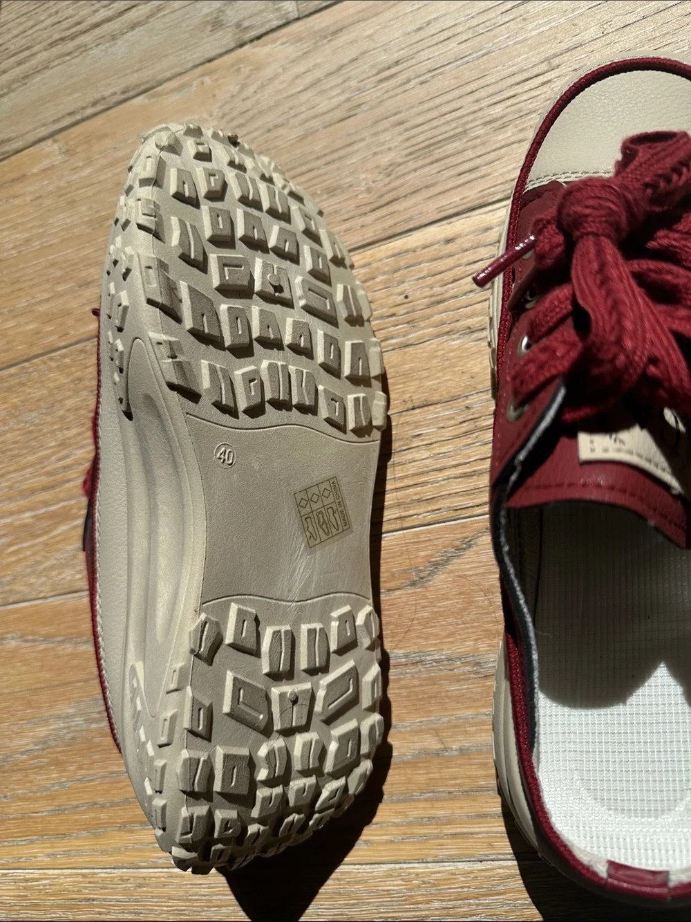 The Game Red and Cream Platform Slip-On Sneakers